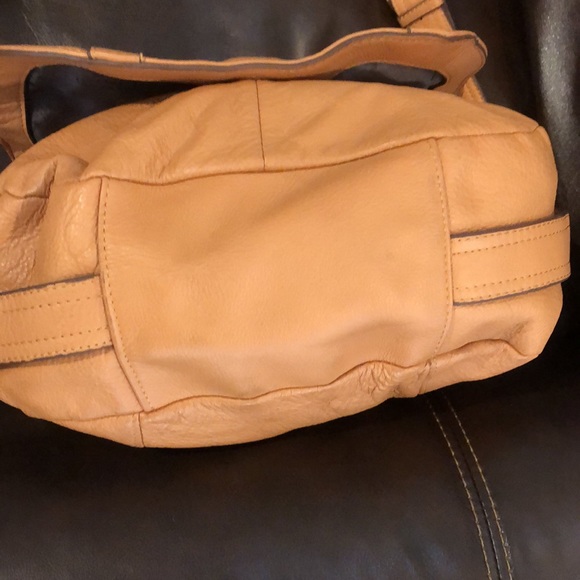 VINCE CAMUTO Tumbled Brown Leather Messenger Strappy Tote Crossbody Shoulder Bag - Picture 12 of 17